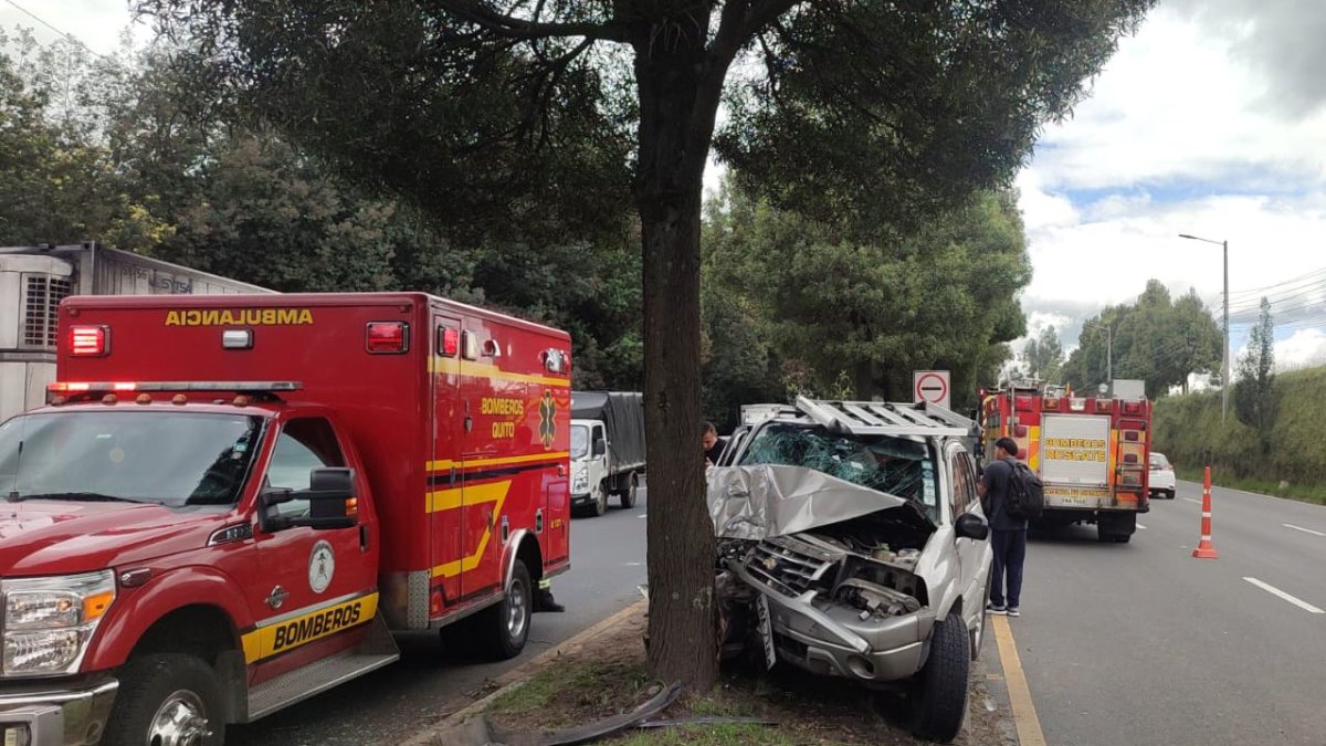 Uno de los autos se impctó contra un árbol.