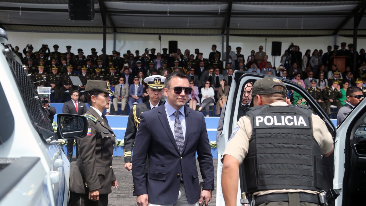 El presidente-candidato Daniel Noboa.