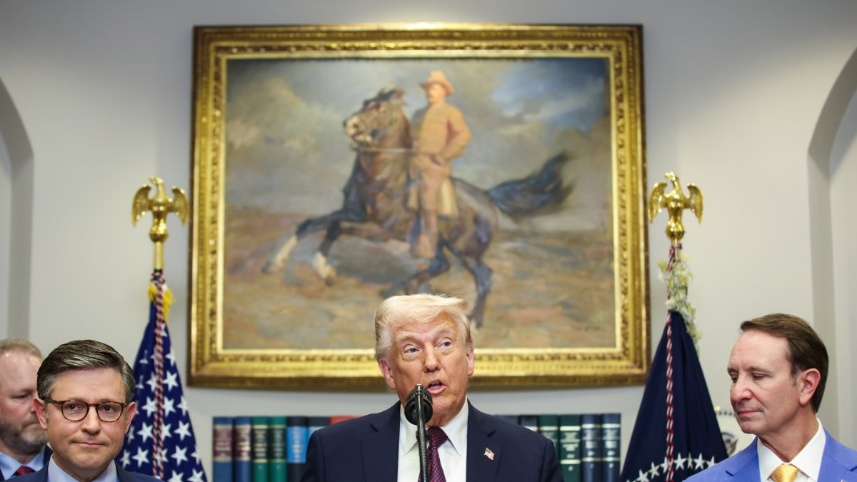 El presidente de Estados Unidos, Donald Trump, en el anuncio de la inversión de Hyundai Motor.