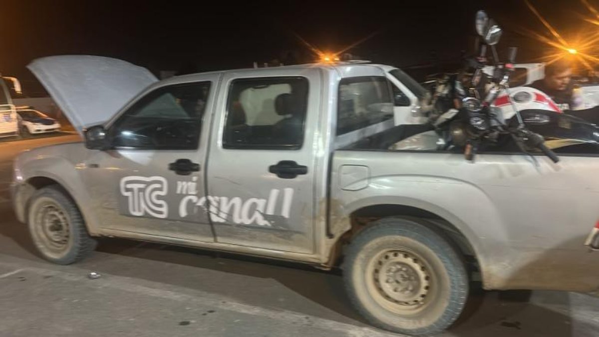 Camioneta robada de un canal de televisión.