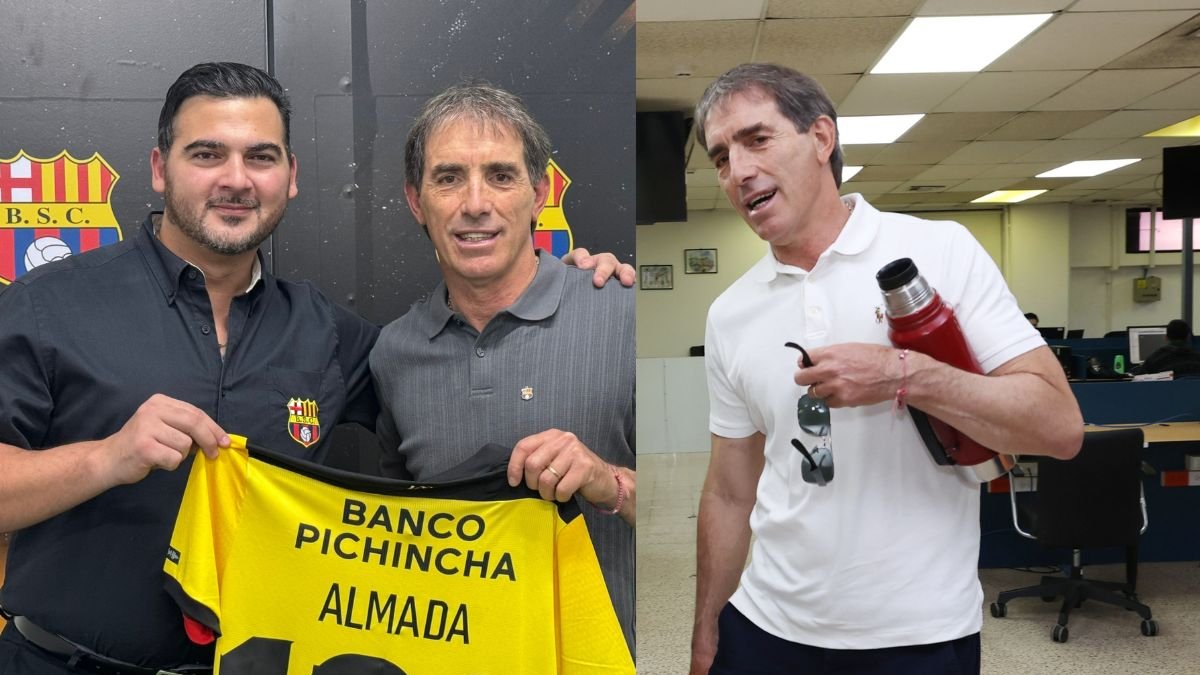 Guillermo Almada estuvo en la redacción de diario Expreso y en el Monumental recibió la camiseta 100 de manos de Antonio Álvarez.