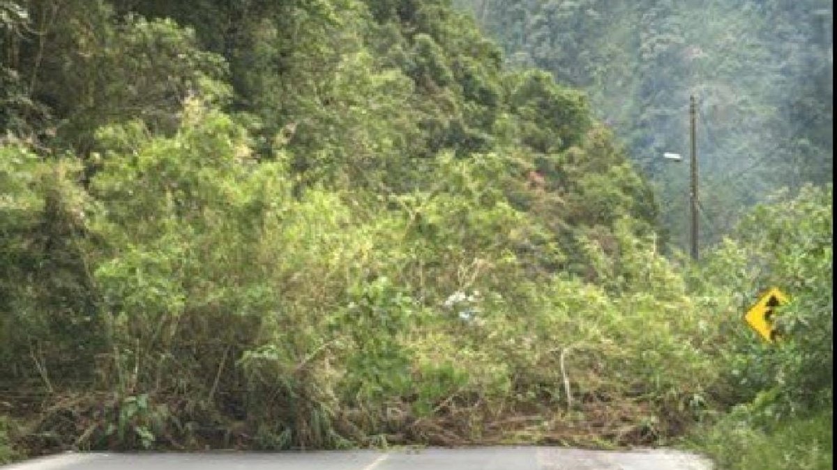 El derrumbe bloqueó los dos carriles de la vía Baeza - Papallacta, que une a Quito con Napo.