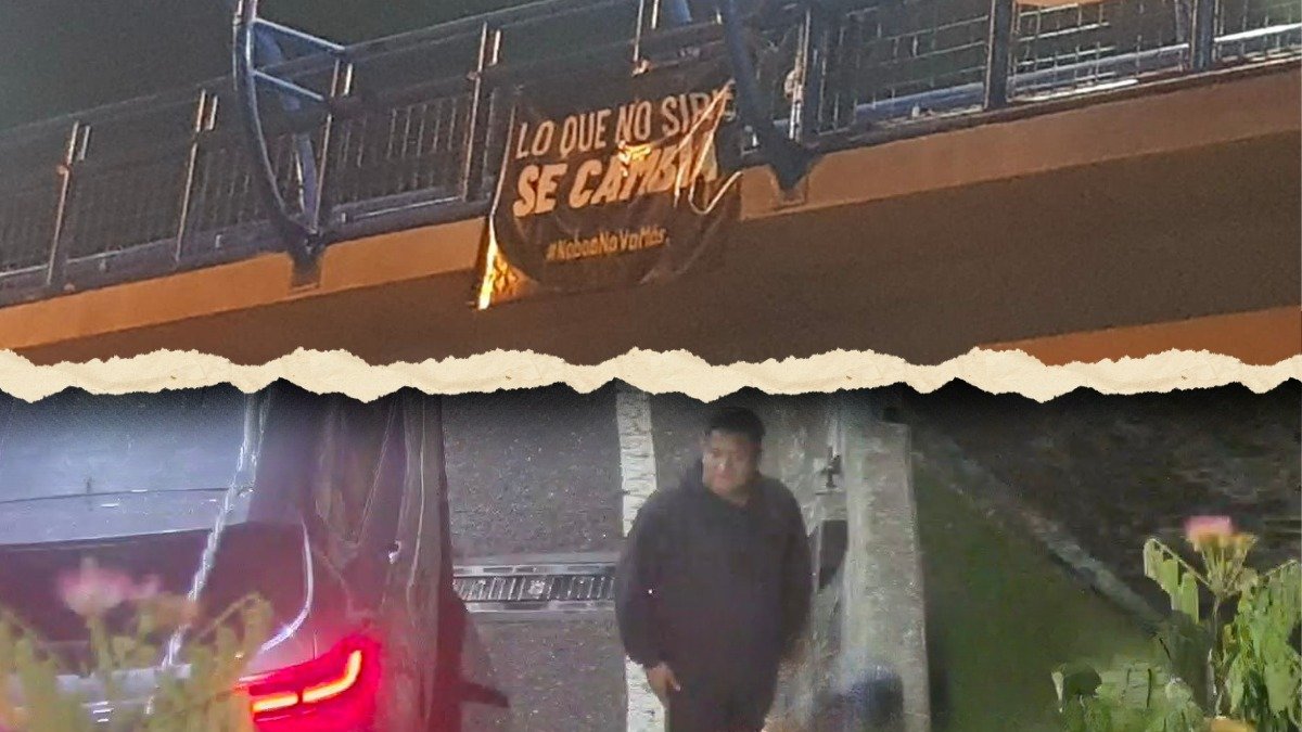 Varias pancartas contra el Gobierno central fueron colocados en viaductos de Guayaquil, la madrugada del lunes 24 de marzo.