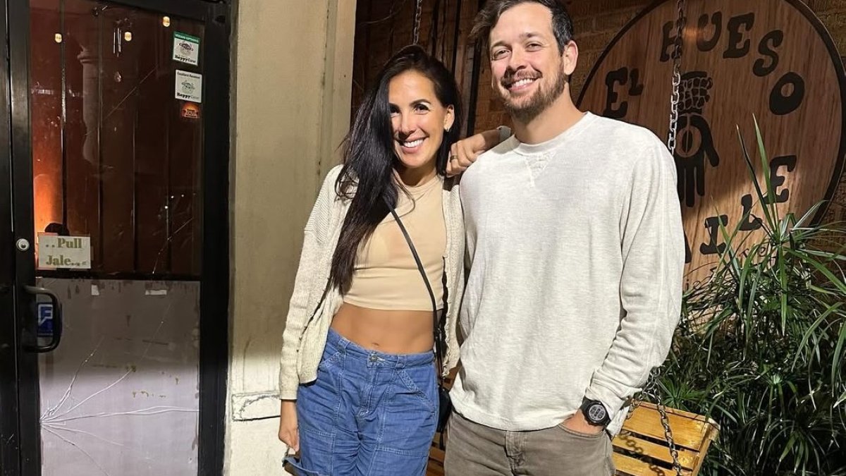 La Flaca Guerrero con su novio.