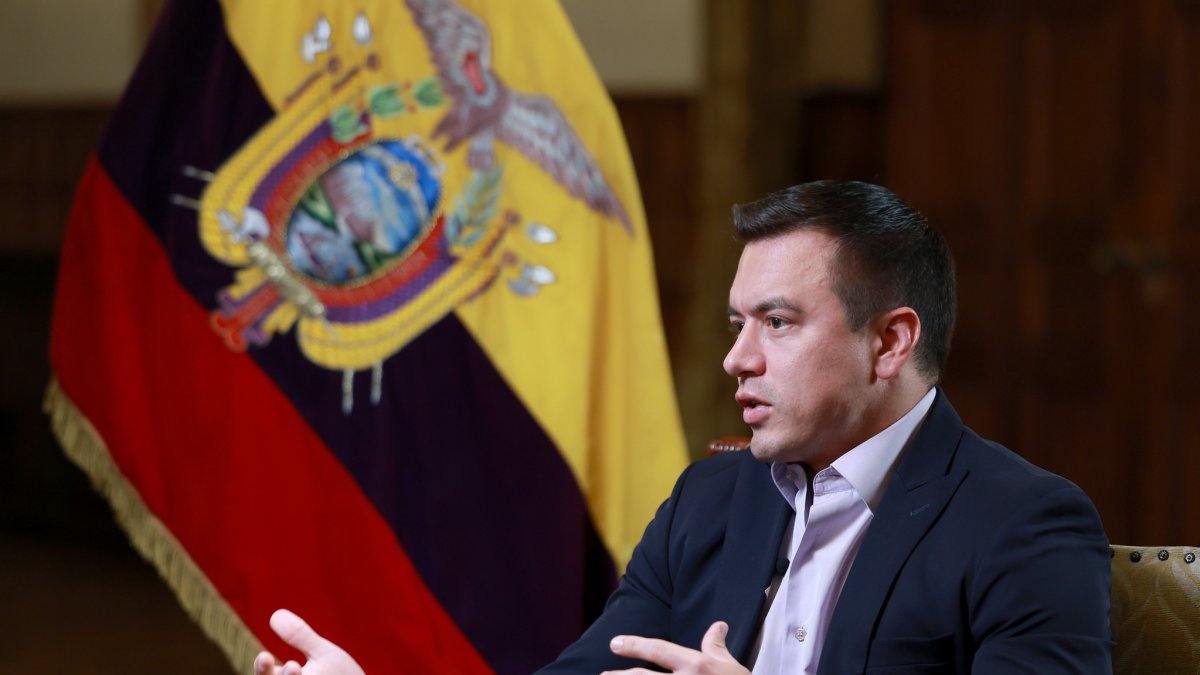 El presidente y candidato Daniel Noboa Azín.