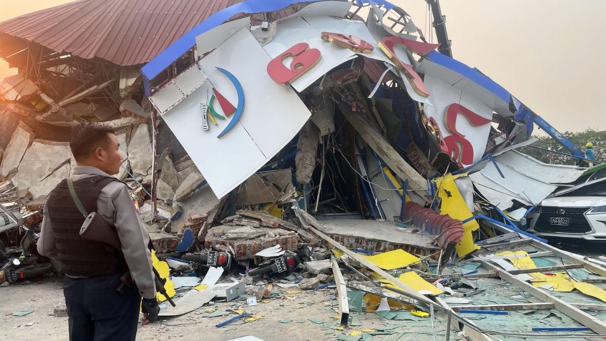 Así se refleja el impacto del terremoto en Myanmar.
