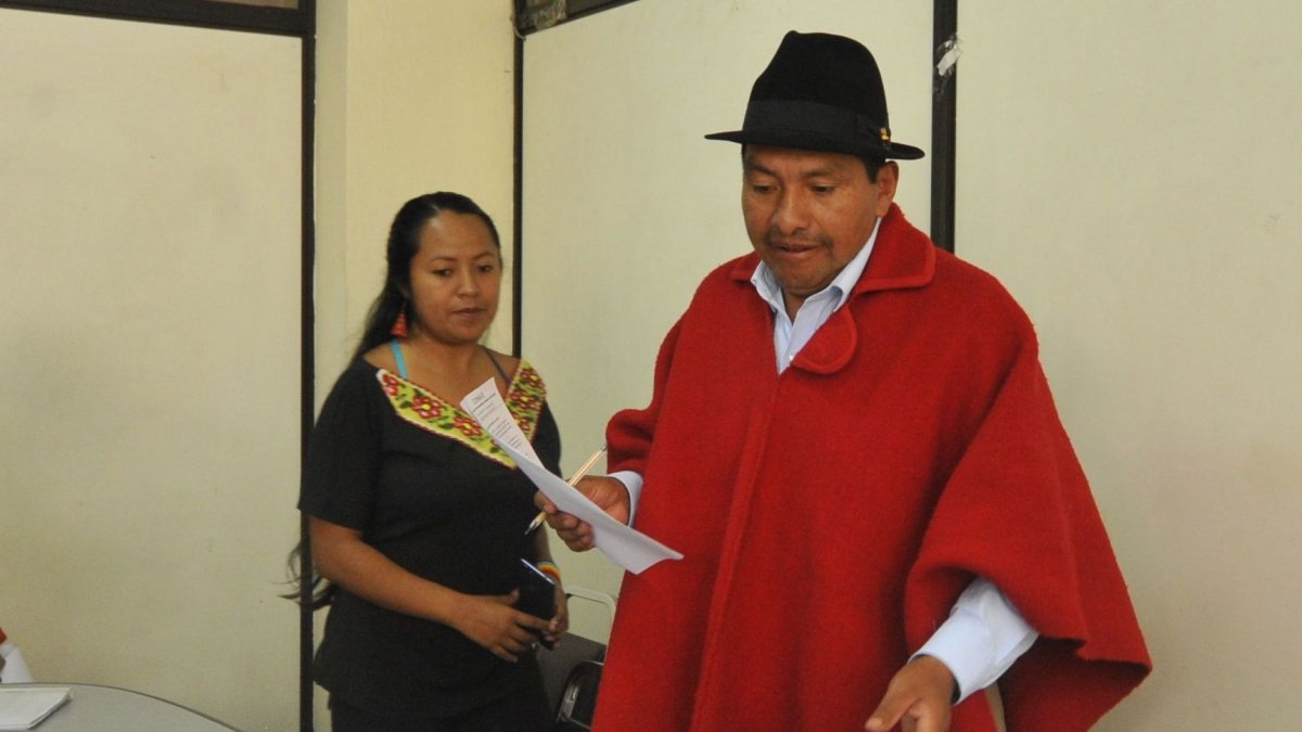 Jorge Herrea, expresidente de la Conaie, en una actividad pasada.