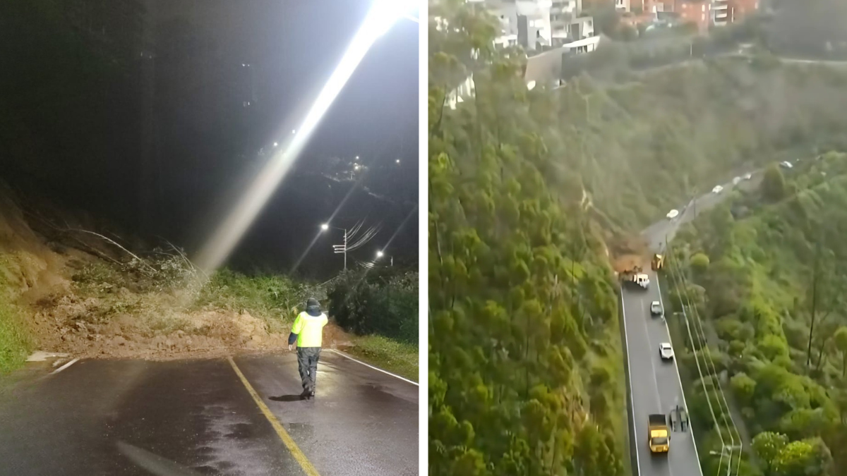 Un deslizamiento de tierra provoca el cierre de la antigua vía a Nayón.