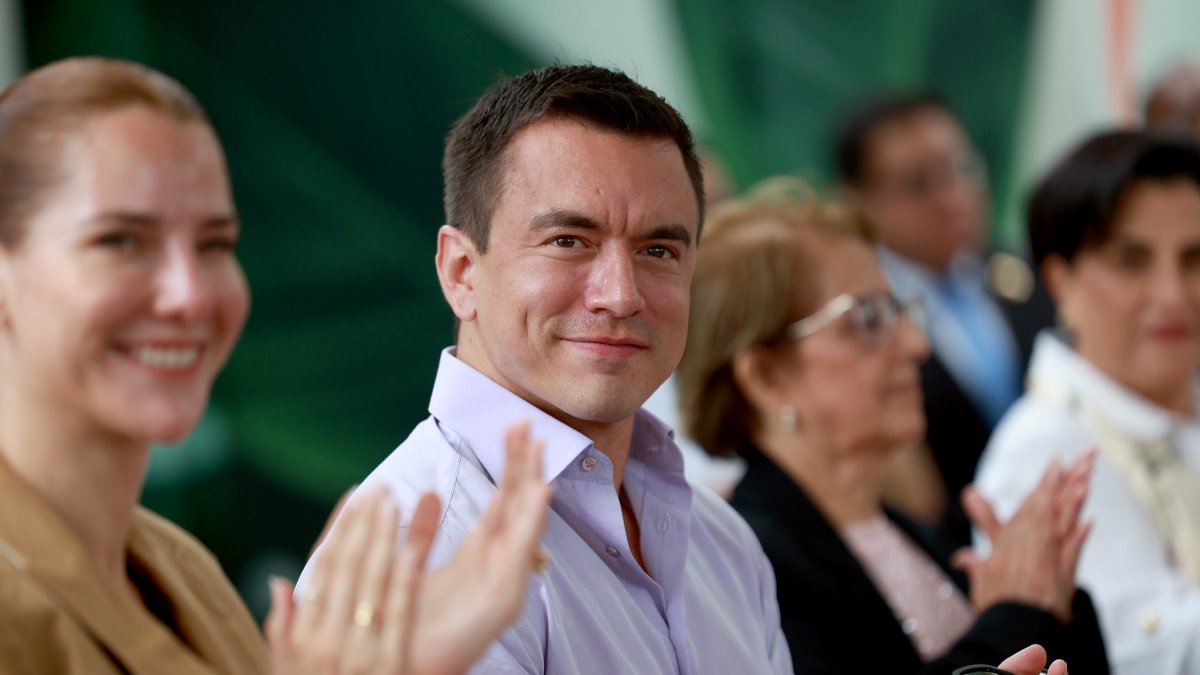 El presidente y candidato Daniel Noboa Azín.