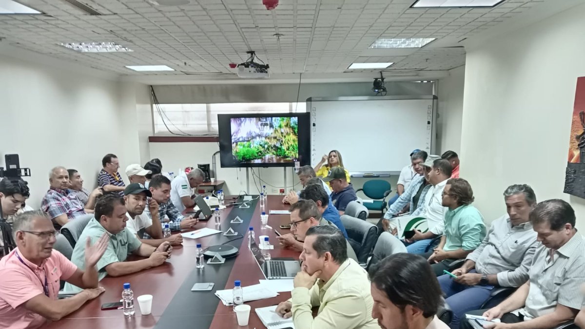 Un grupo de productores de maíz, reunidos con el ministro de Agricultura, Danilo Palacios.