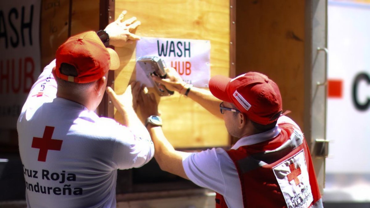 El equipo potabilizador de agua enviado por Honduras.