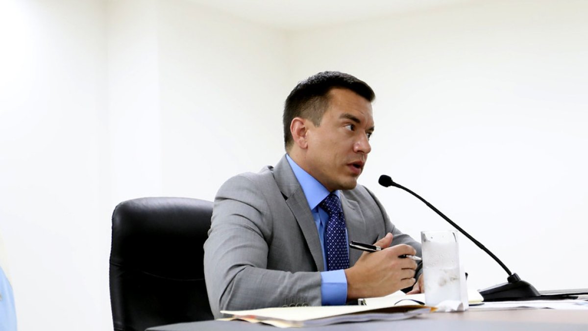 El presidente y candidato ecuatoriano, Daniel Noboa Azín.