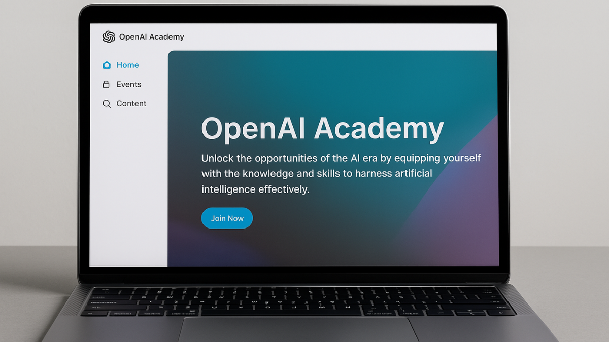 La página principal de OpenAI Academy, la nueva plataforma gratuita que ofrece formación en inteligencia artificial para desarrolladores, educadores y organizaciones de todo el mundo.