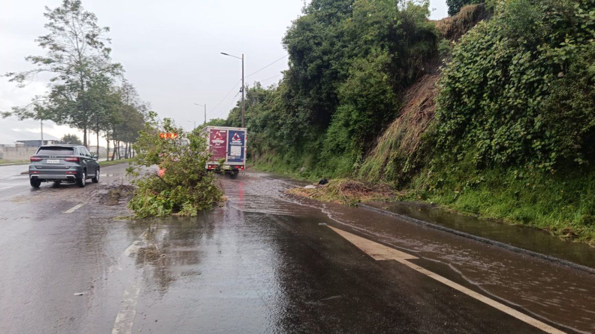 Las lluvias de la tarde de este 4 de abril provocaron derrumbes y acumulación de agua en la av. Simón Bolívar.