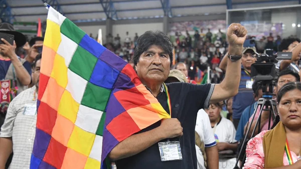El expresidente de Bolivia, Evo Morales, en un acto proselitista previo a las elecciones presidenciales bolivianas de 2025.