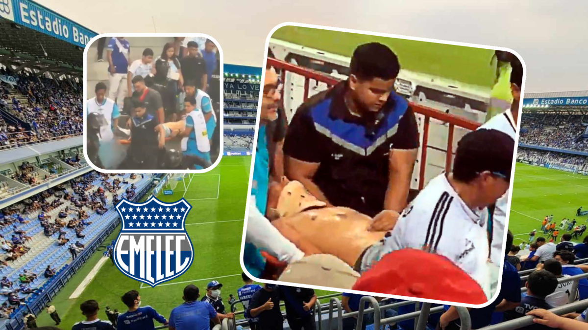 Los paramédicos le pusieron un collarín al hincha y lo retiraron por la localidad General Gómez.