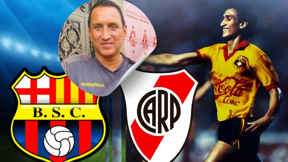 Manuel Uquillas en 1990 era el número 9 de Barcelona SC ante River Plate.