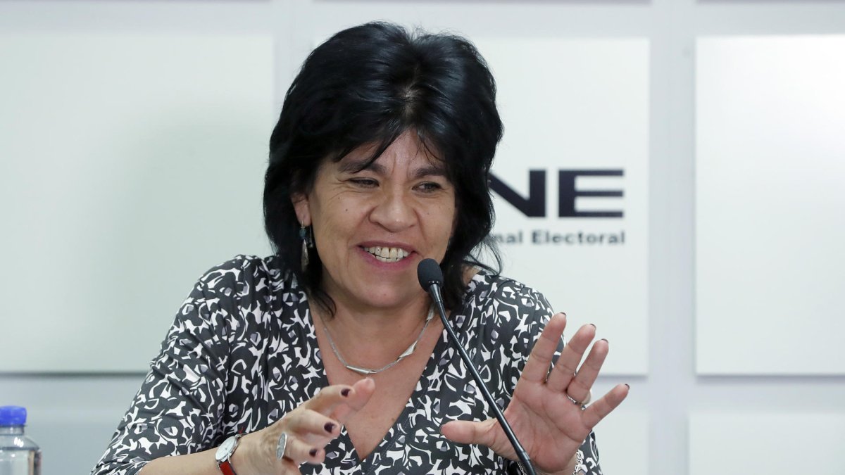 La expresidenta del Tribunal Supremo Electoral de Bolivia y jefa de la misión de Acompañamiento Internacional, Katie Uriona, en Ciudad de México (México).