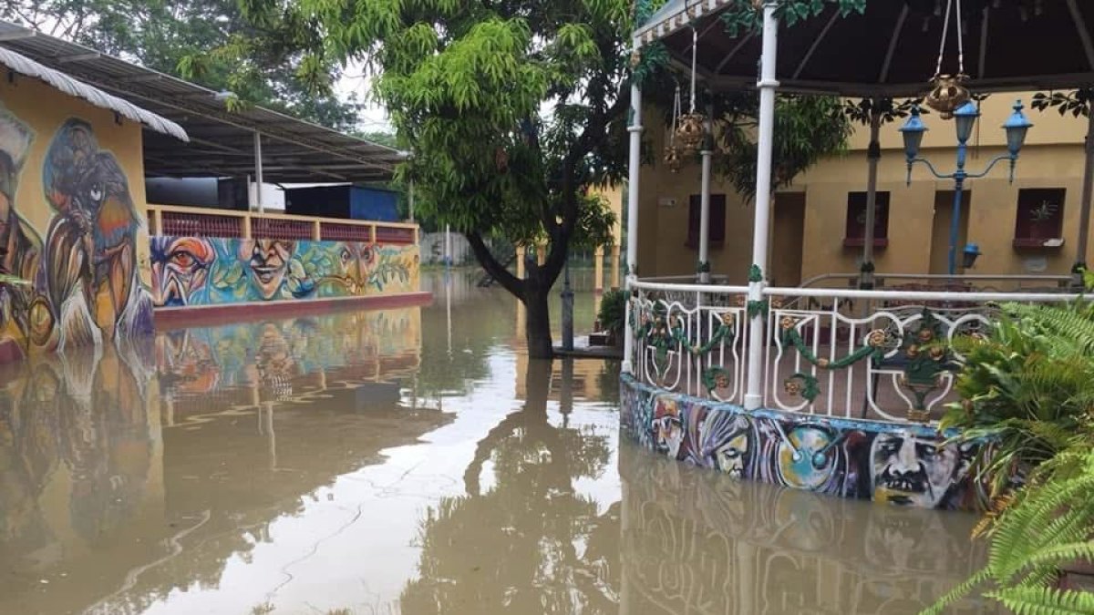 La Casa de la Cultura de Manabí sufrió afectaciones por el temporal invernal.