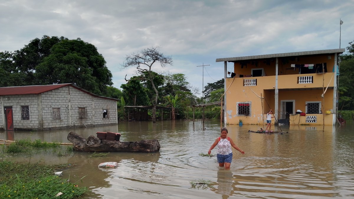 En varias zonas de Daule este es el escenario: familias afectadas por el invierno y conviviendo con las inundaciones.