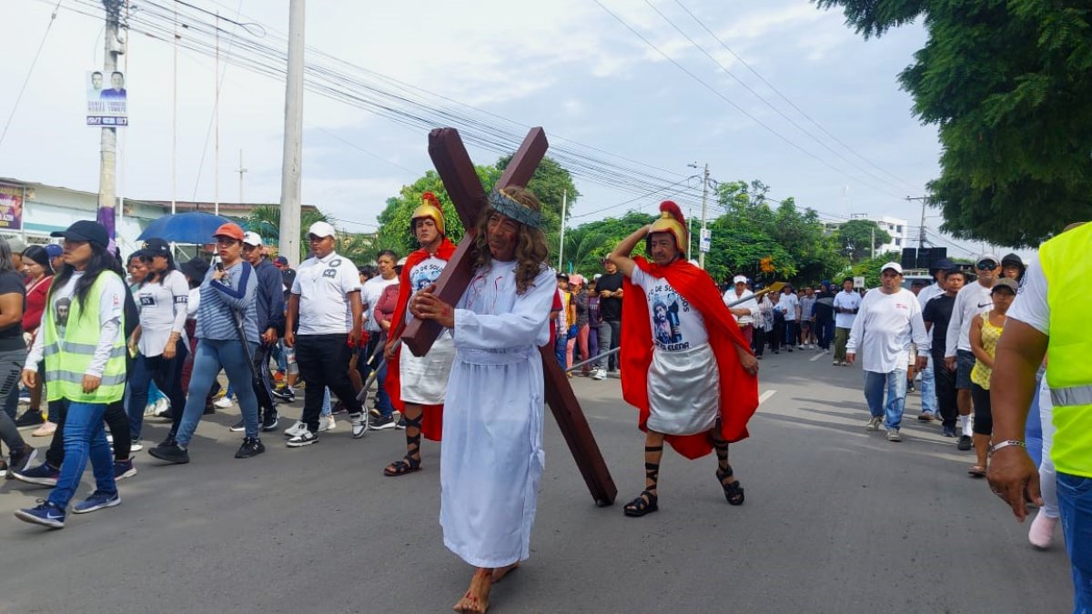 Hubo una representación del calvario de Jesús.