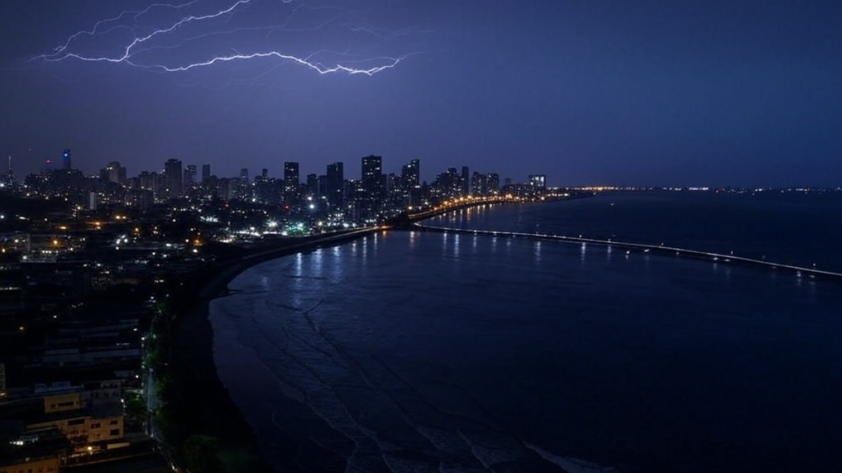 Rayos iluminan el cielo durante una tormenta eléctrica nocturna.