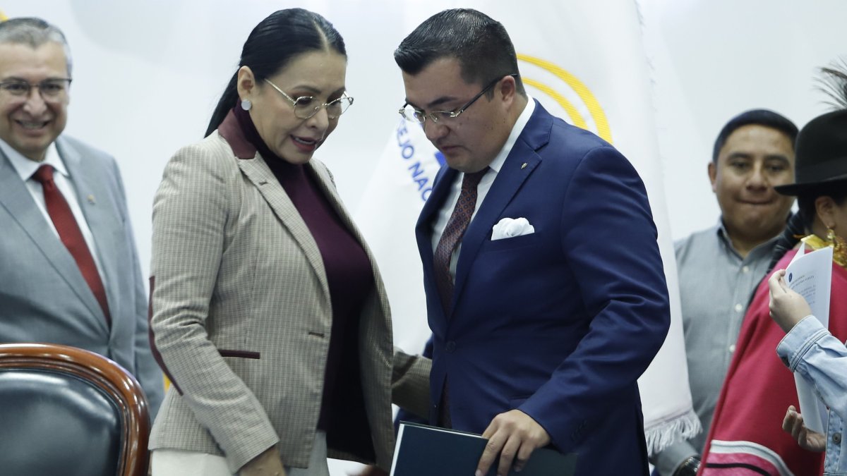 El secretario del CNE, Santiago Vallejo, expuso los resultados oficiales preliminares ante el Pleno del CNE.