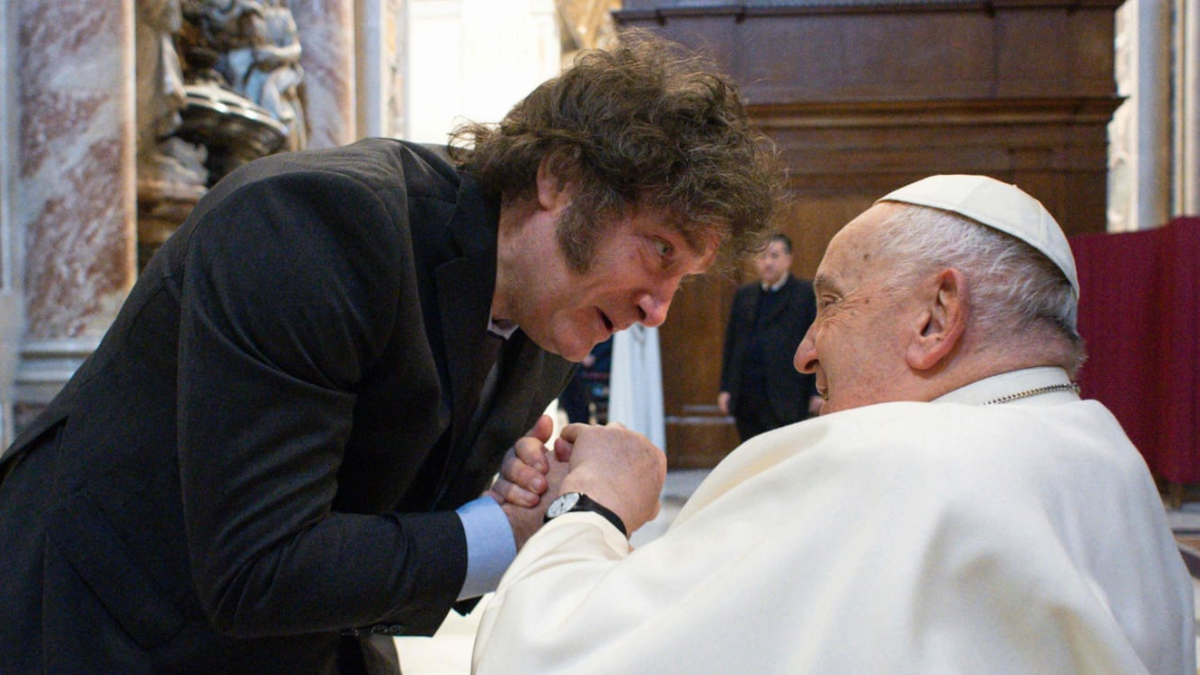 Javier Milei, presidente de Argentina, y el papa Francisco.