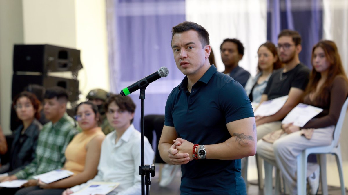 El presidente ecuatoriano Daniel Noboa Azín.