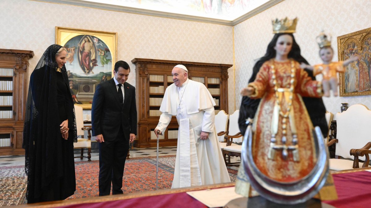 El papa Francisco recibió al presidente Daniel Noboa en 2024.