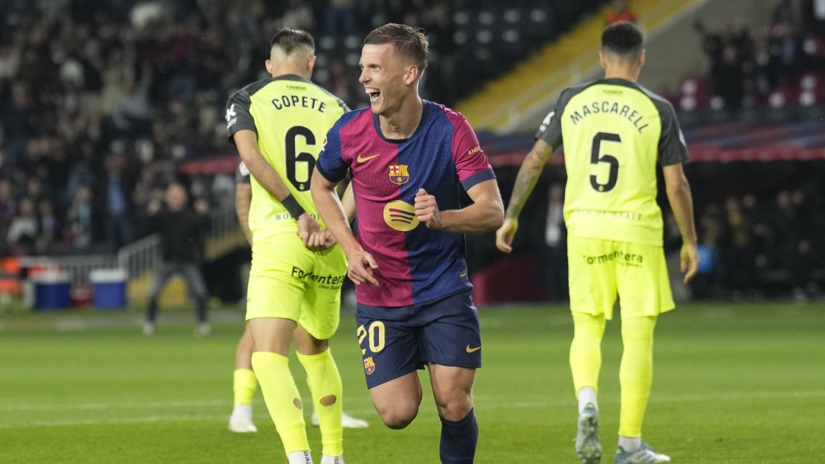 El delantero Dani Olmo, al minuto 46, marcó el gol del triunfo del FC Barcelona.