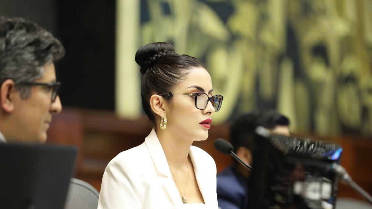 La presidenta de la Asamblea, la correísta Viviana Veloz.