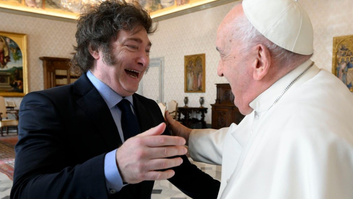 El Papa Francisco se reúne con el presidente argentino Milei, en el 2024