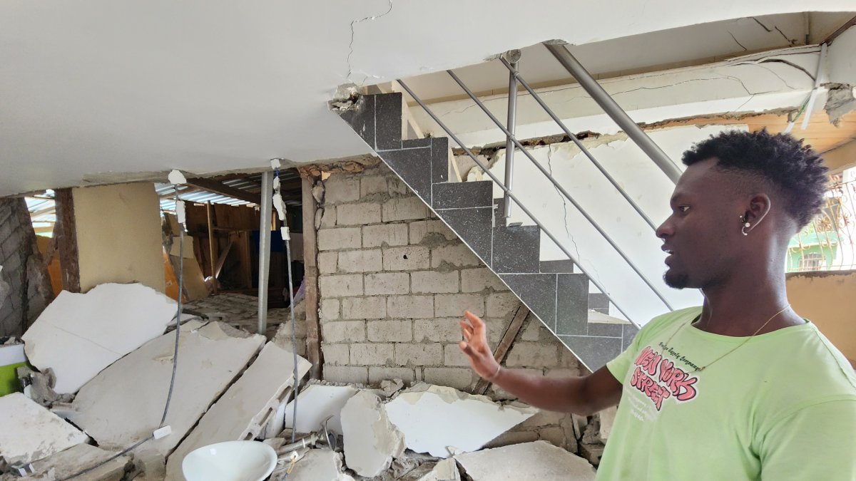 Daños. Habitante de la localidad Las Piedras, en Tachina, Esmeraldas.