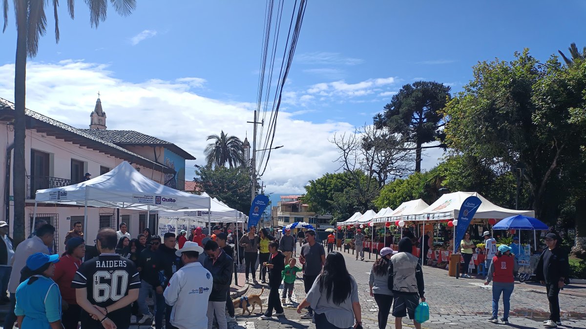 Comerciantes autónomos de Nayón tienen nuevo espacio seguro en los corredores comerciales.