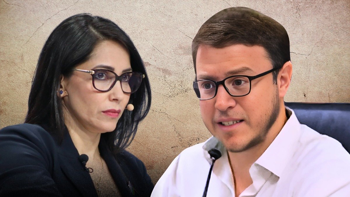 La correísta Luisa González y el exconsejero Augusto Verduga.