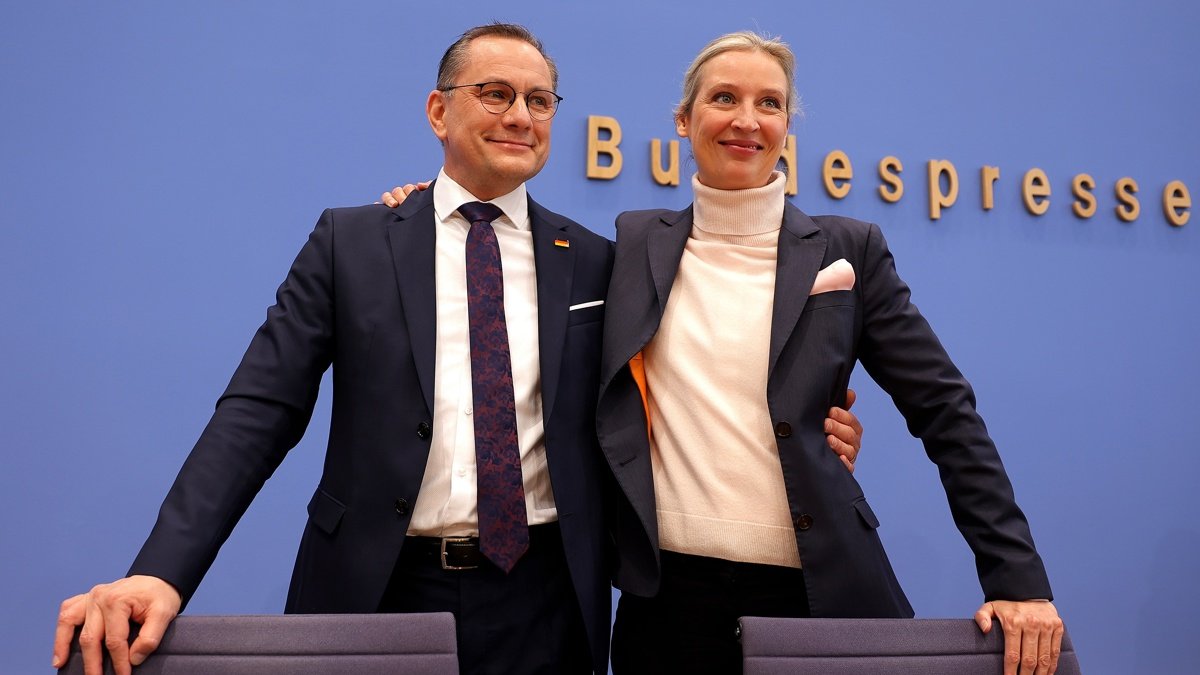 Alice Weidel y Tino Chrupalla, los dos líderes del partido partido ultraderechista Alternativa para Alemania (AfD).