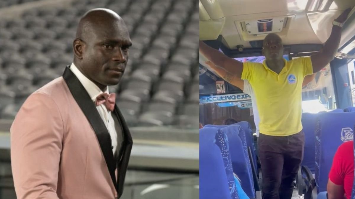 Segundo Castillo, como entrenador de Barcelona SC y predicando en un bus.