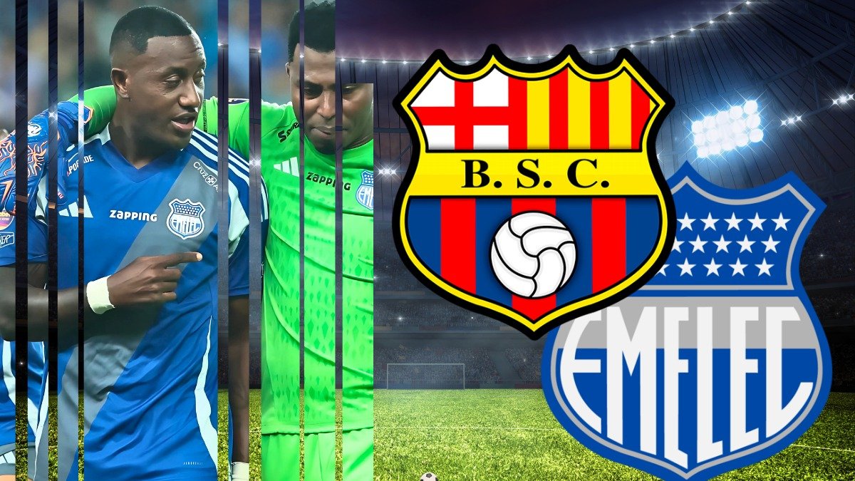 Emelec visita a Barcelona SC en la LigaPro 2025.