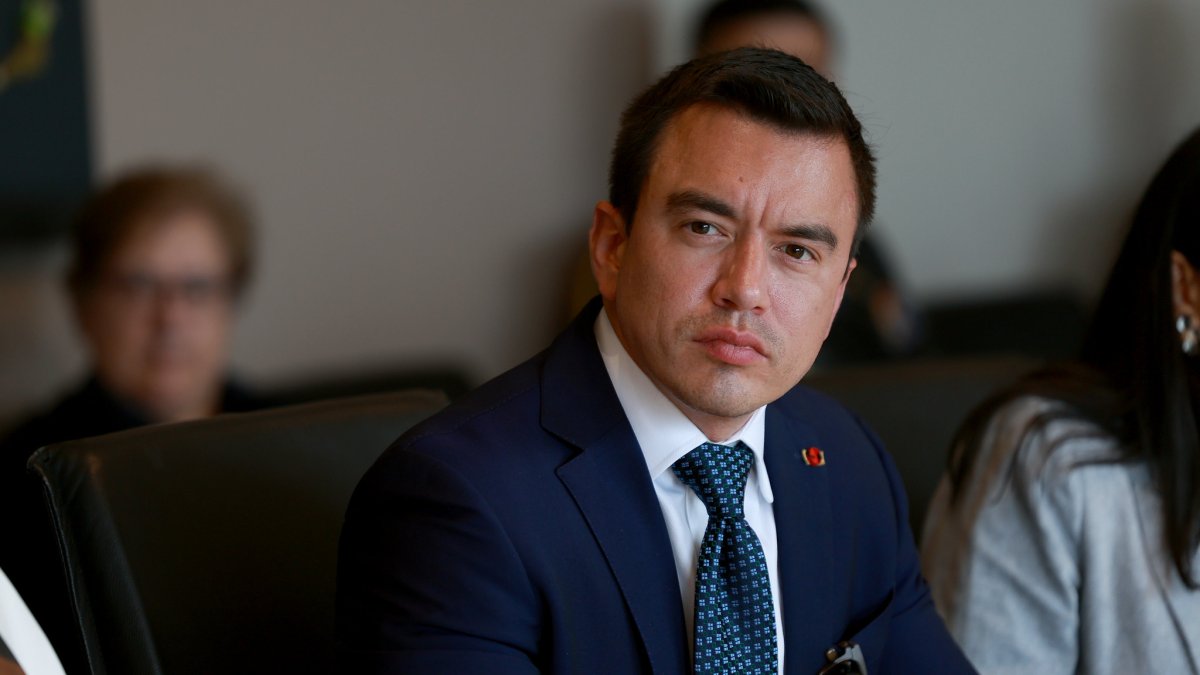 El presidente ecuatoriano Daniel Noboa Azín.