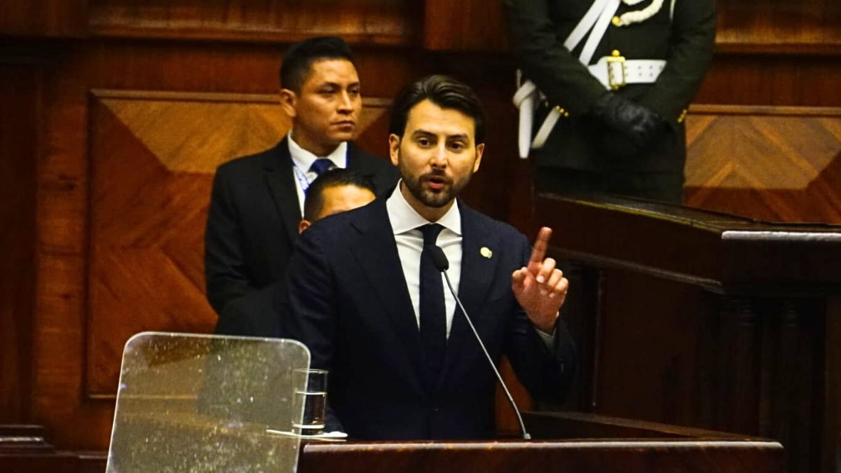 Niels Olsen en su primer discurso como nuevo presidente de la Asamblea Nacional.