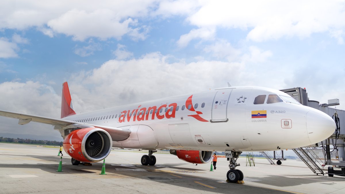 Una de las naves de la aerolínea Avianca.