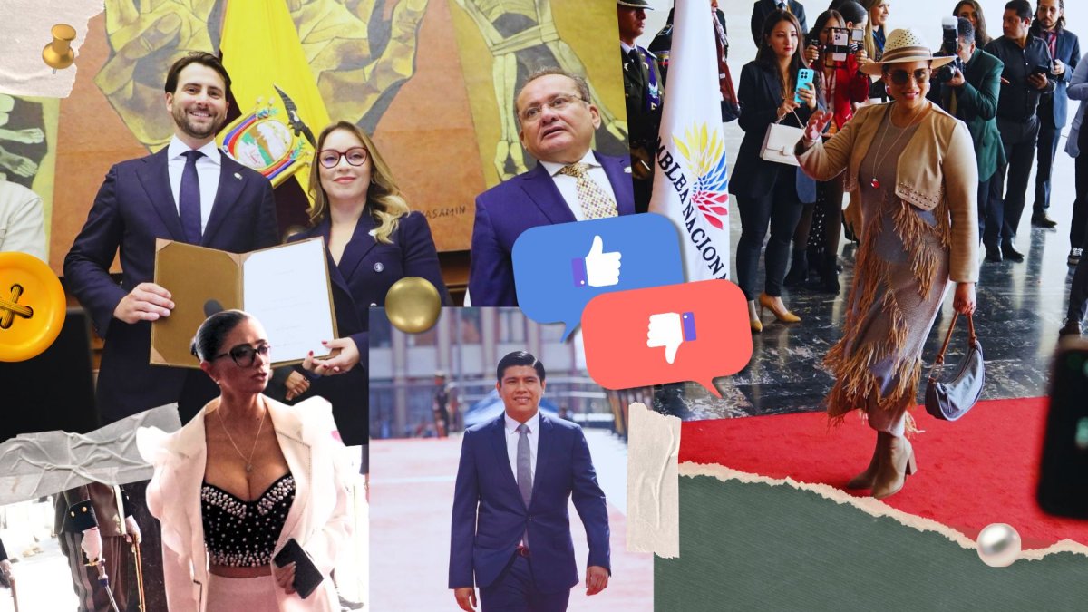 Algunos de los asambleístas que destacaron por su vestimenta.