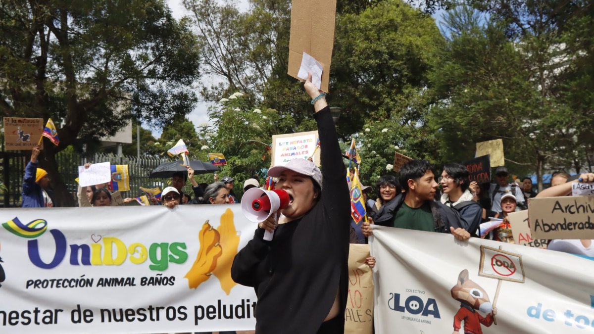 Rechazo. Animalistas y ciudadanía realizaron una marcha para exigir que se archive el proyecto del ley LODA.