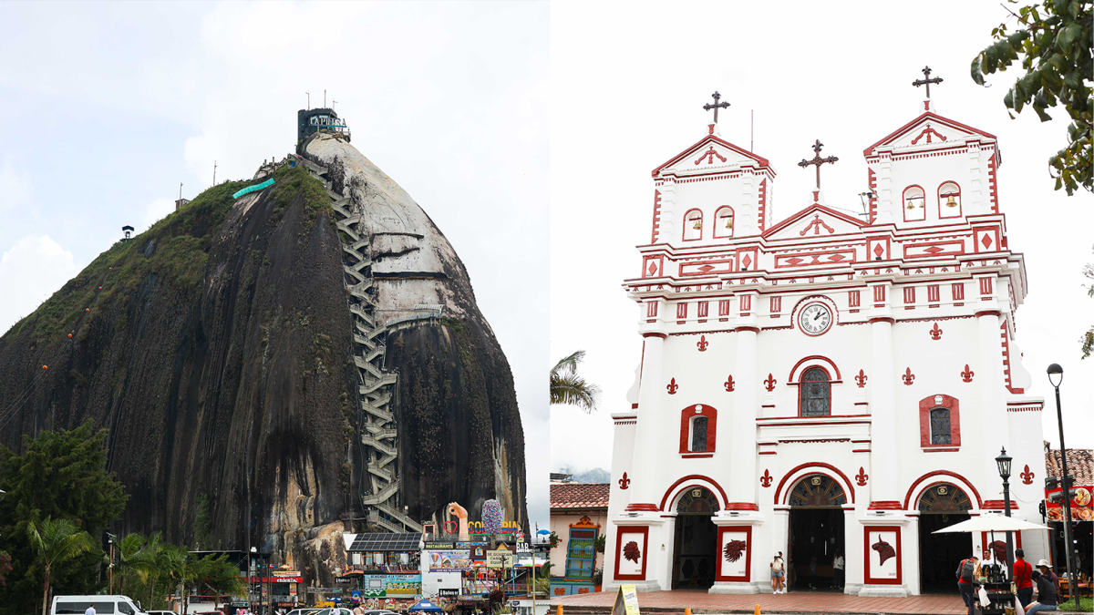 Guatapé se encuentra a dos horas de Medellín, Colombia