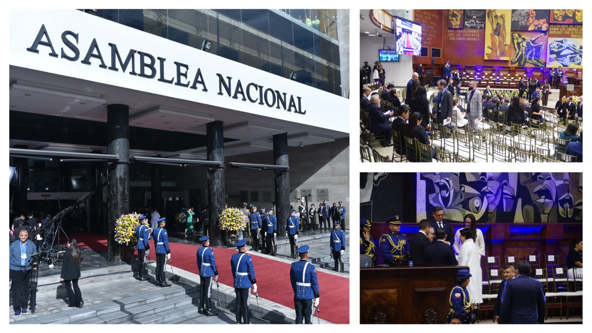 A las 11:00 se prevé que inicie la ceremonia de posesión presidencial con la llegada de Daniel Noboa Azín, presidente electo del Ecuador.
