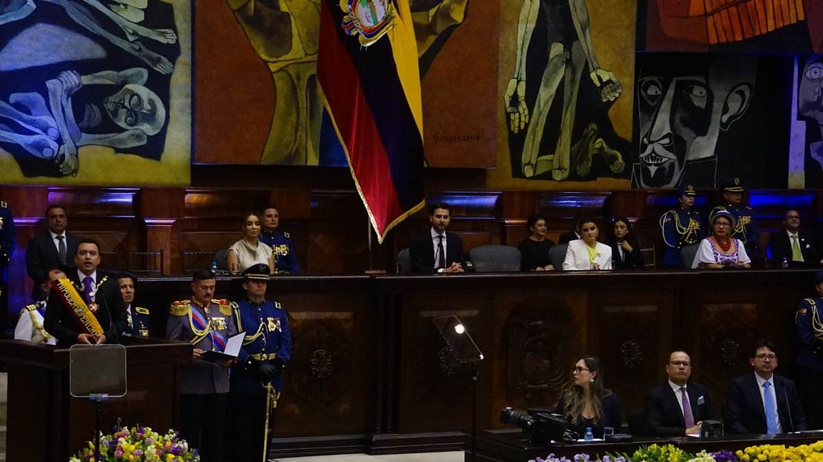 El discurso de Noboa tuvo mayor duración en esta ocasión.