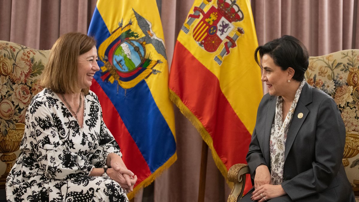 La ministra de Relaciones Exteriores ecuatoriana, Gabriela Sommerfeld, recibió a la presidenta del Congreso de los Diputados de España, Francina Armengol