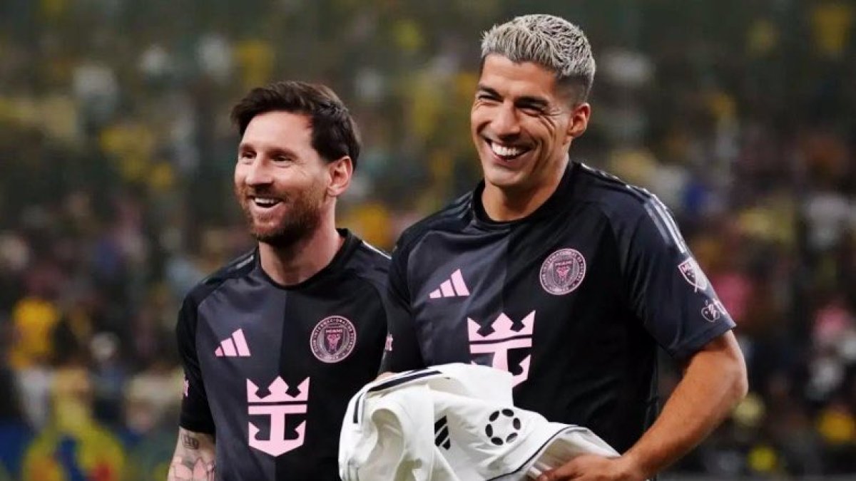 Lionel Messi y Luis Suárez, compañeros en el Inter Miami; antes en el Barcelona de España.