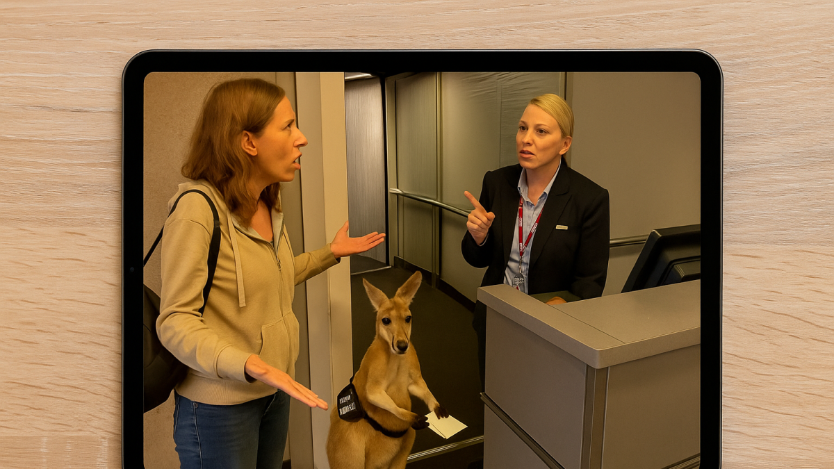 El video del canguro viajero es adorable, viral y 100% generado por IA (como esta imagen).
